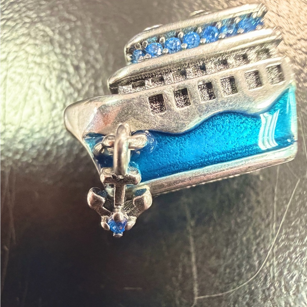 Silver and Blue Cruise Ship CHARM